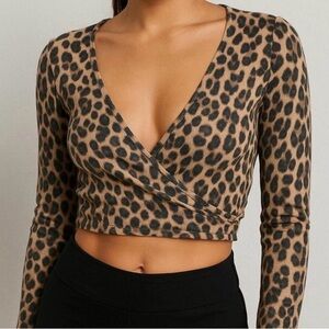 Victoria's Secret Animal Print Wrap Crop Top